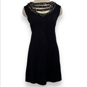 Nannette Lepore Women's Sweater Dress Size S Black Merino Wool A-Line Sequin